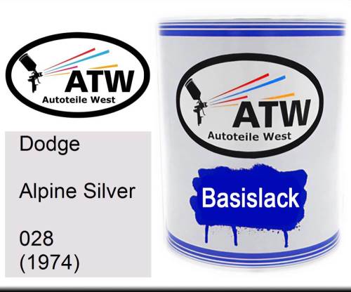 Dodge, Alpine Silver, 028 (1974): 1L Lackdose, von ATW Autoteile West.